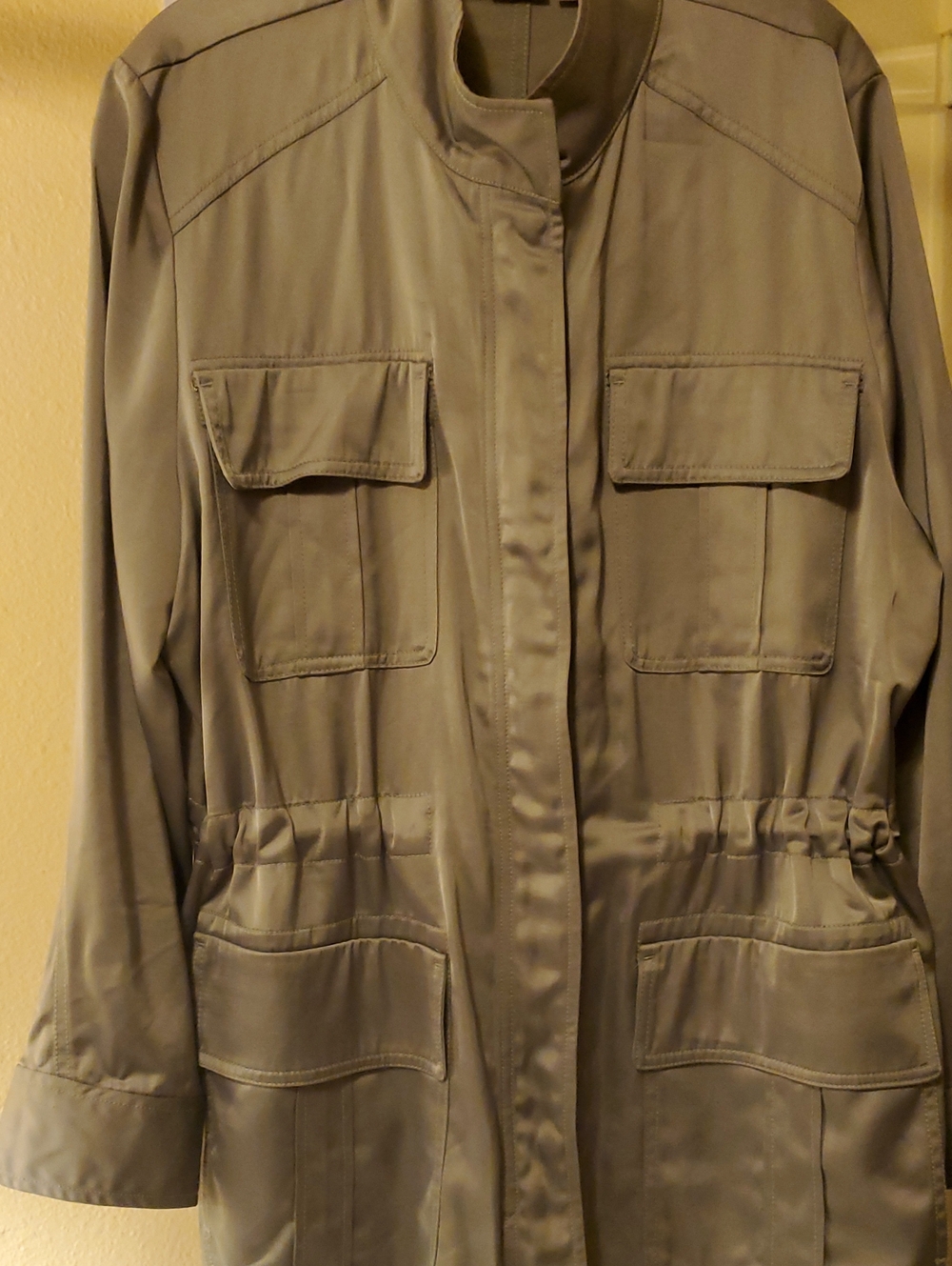 Chico's Olive-Taupe Utility Jacket Sz XL / 3